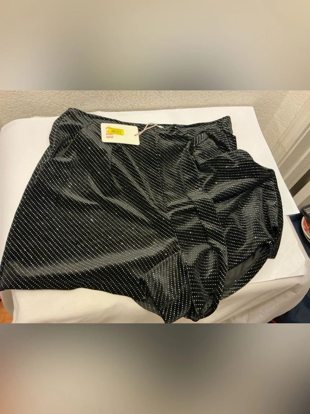 Gianni Bini Black Shorts with White Pinstripes